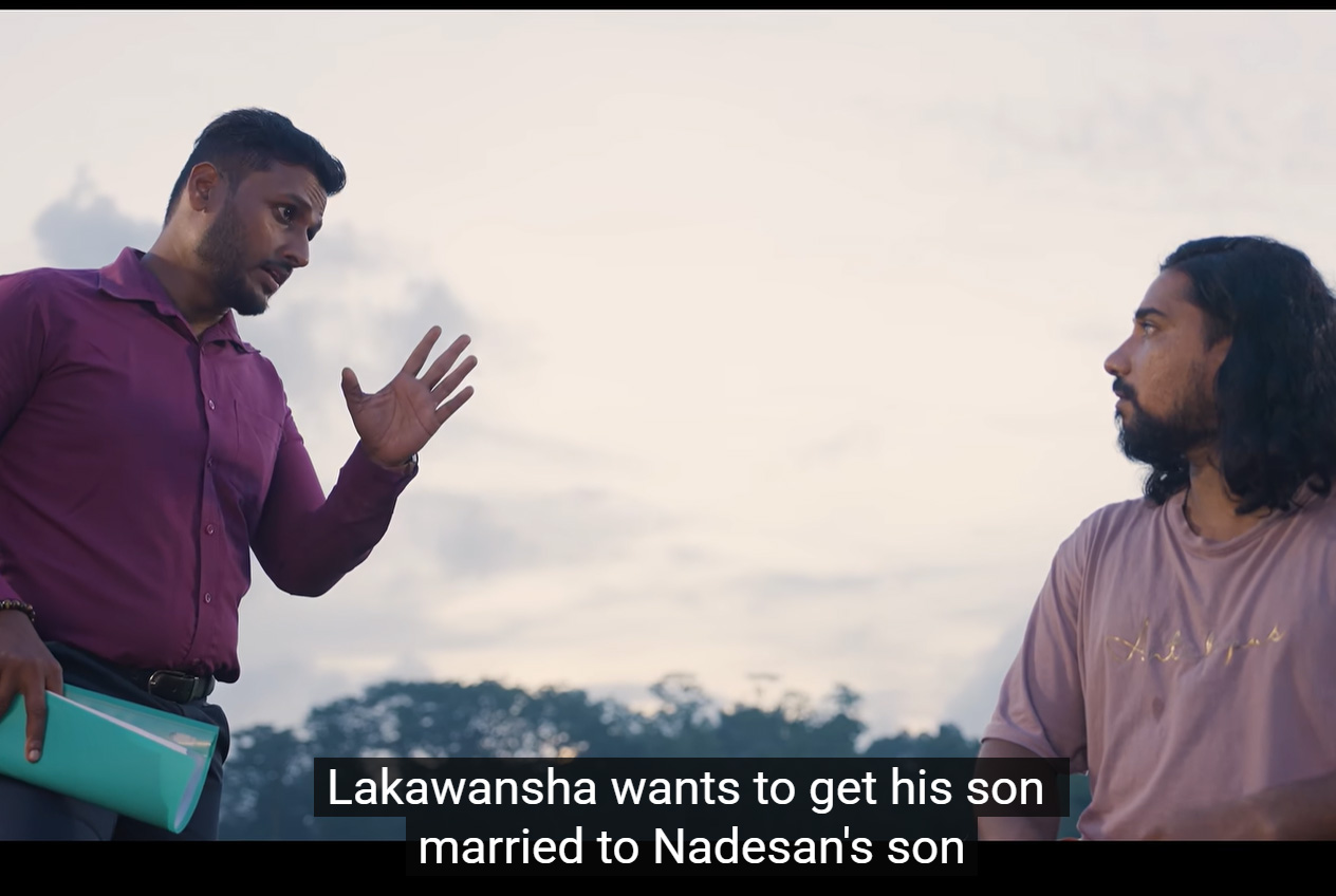 A teledrama scene with English subtitles